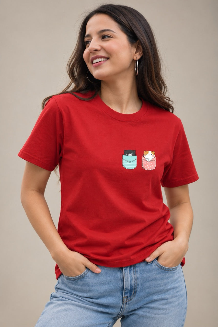Cute Kitty GR-PK Unisex T-Shirt