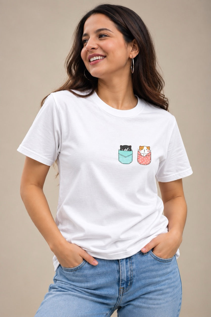Cute Kitty GR-PK Unisex T-Shirt