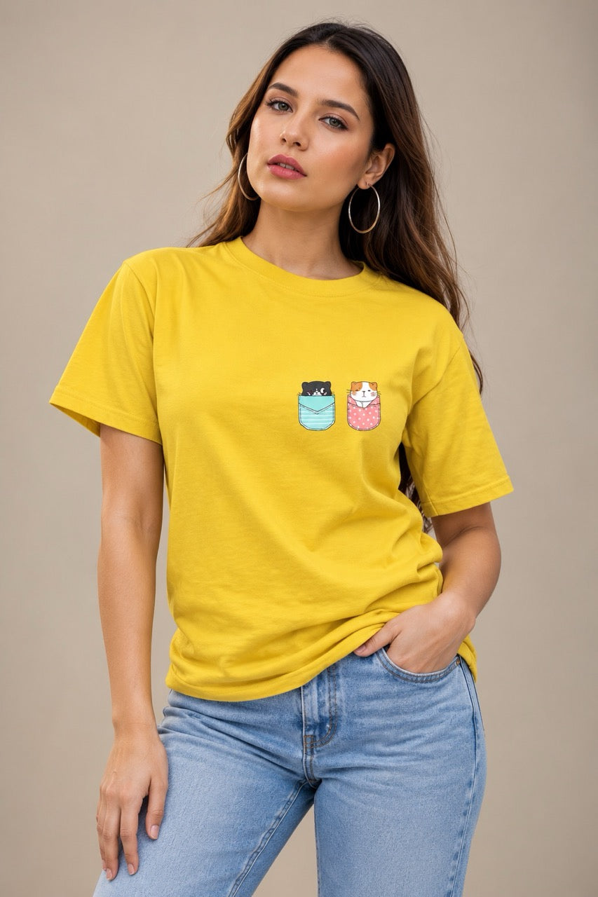 Cute Kitty GR-PK Unisex T-Shirt