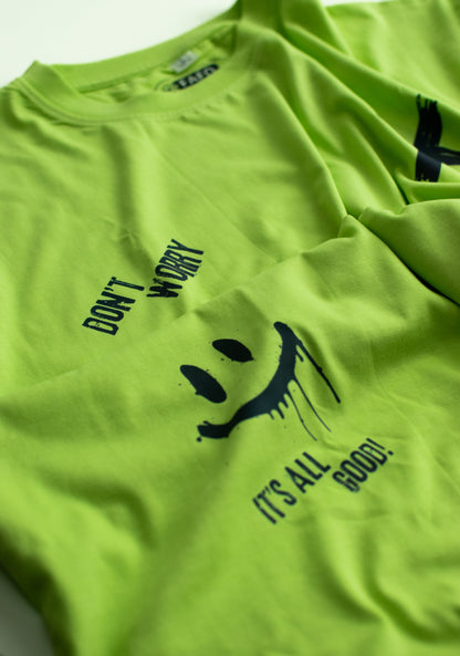 Don't Worry just Smile Printed Oversize T-Shirt