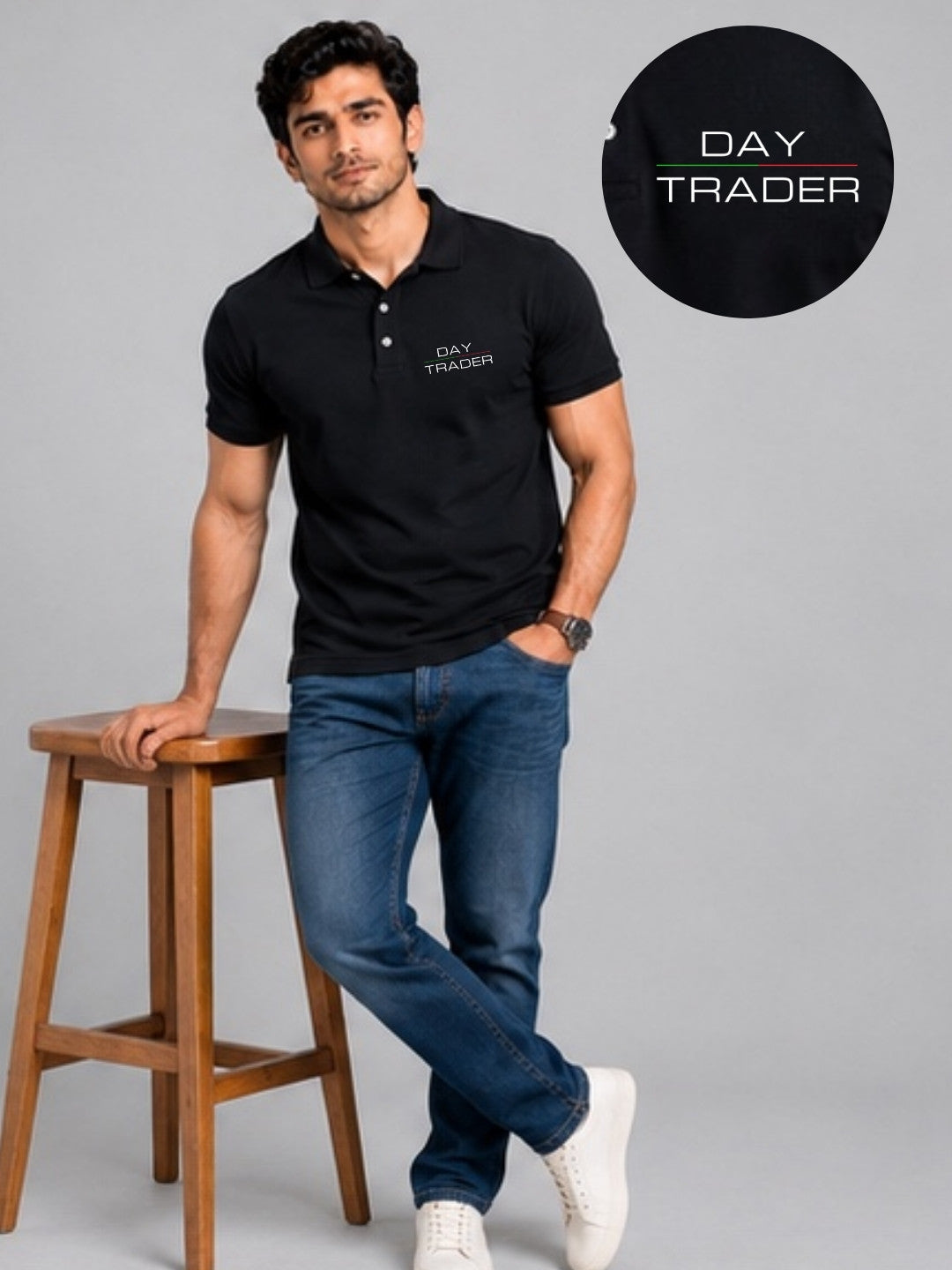 Day Trader Black Polo Trading T-Shirt