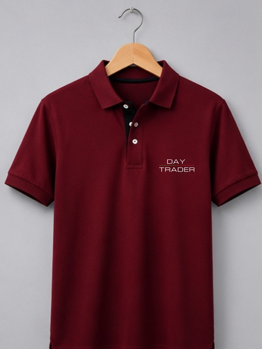 Day Trader Maroon Polo Trading T-Shirt