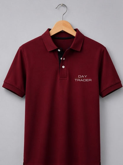 Day Trader Maroon Polo Trading T-Shirt