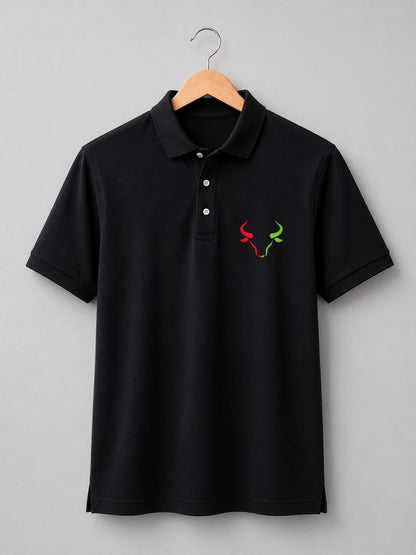 Dual Market Bull Black Polo Trading T-Shirt