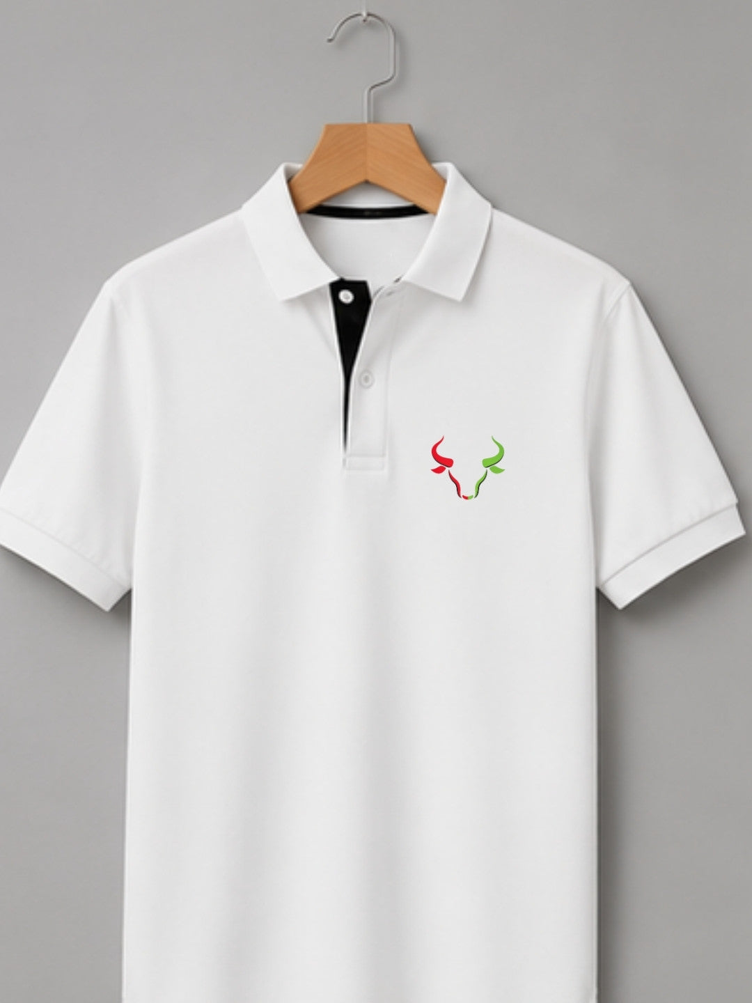 Dual Market Bull White Polo Trading T-Shirt