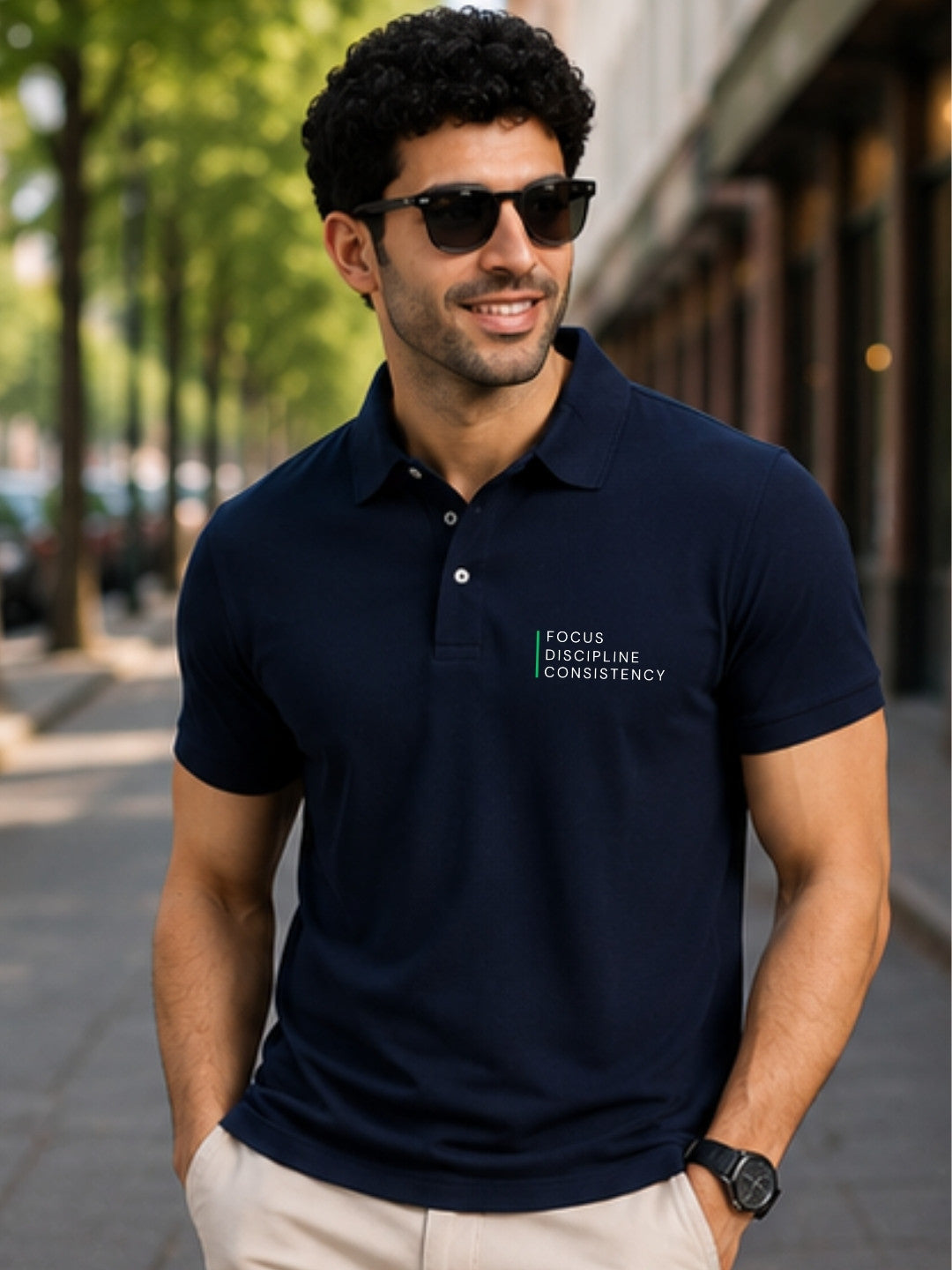 Trader Mindset Navy Blue Polo Trading T-Shirt