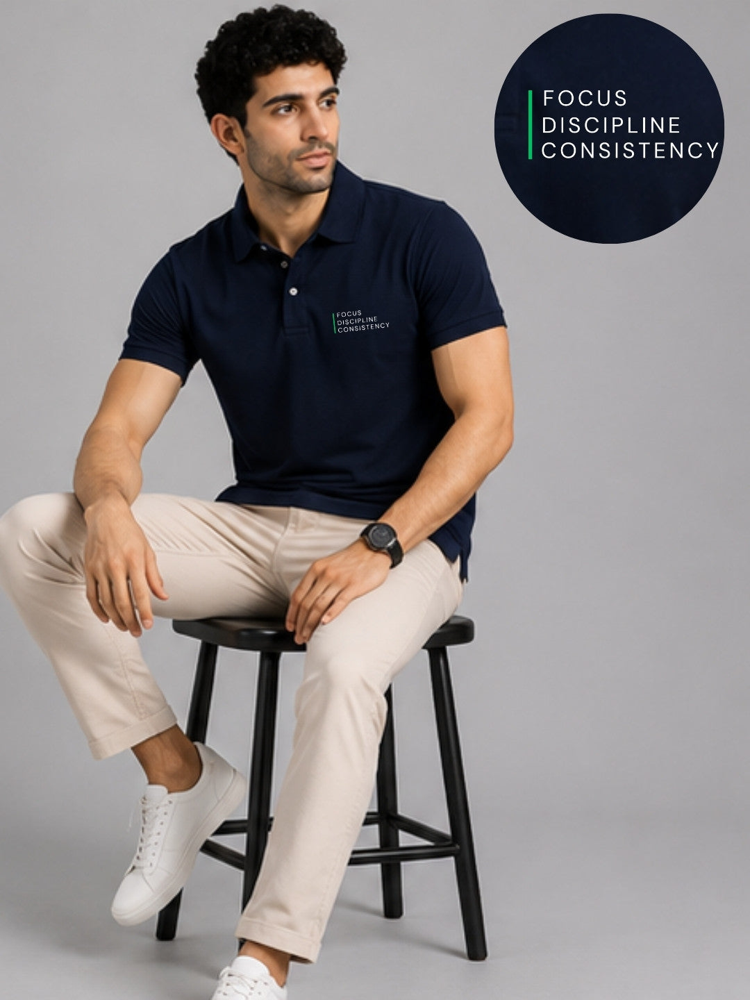 Trader Mindset Navy Blue Polo Trading T-Shirt