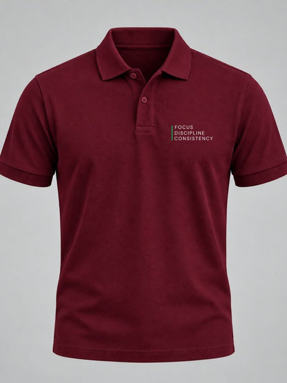 Trader Mindset Cotton Maroon Polo Trading T-Shirt