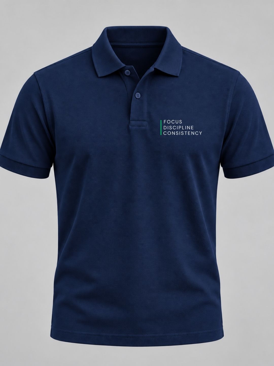 Trader Mindset Cotton Navy Blue Polo Trading T-Shirt