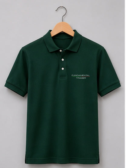 Fundamental Trader Pine Green Polo Trading T-Shirt