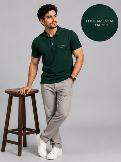 Fundamental Trader Pine Green Polo Trading T-Shirt