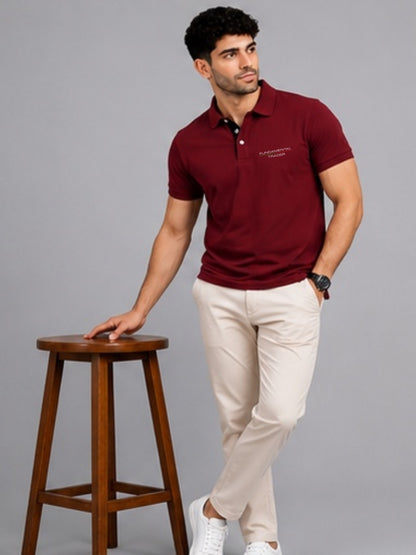 Fundamental Trader Maroon Polo Trading T-Shirt