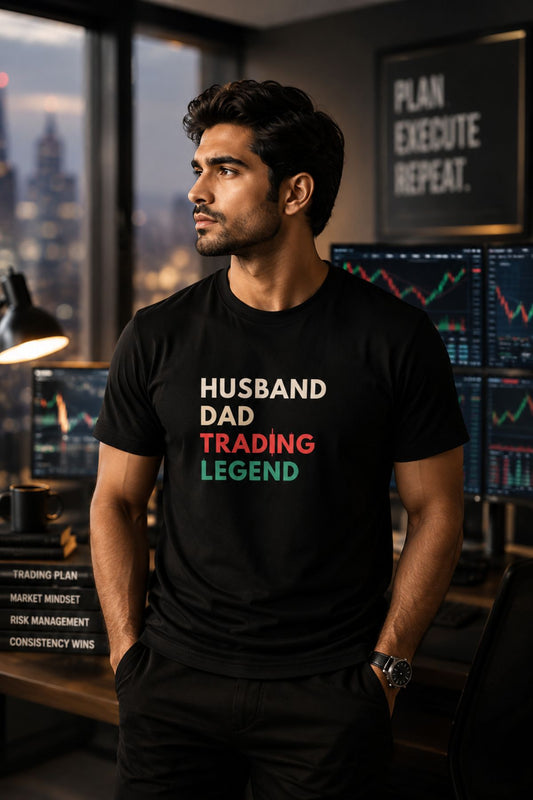 Husband Dad Trader Legend Printed Unisex Trading T-Shirt