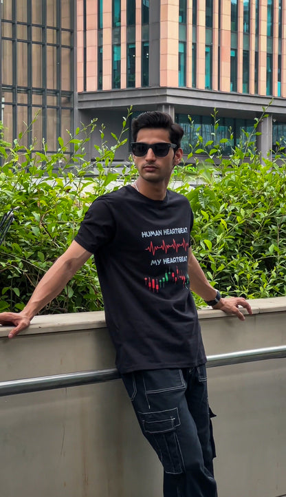 Trader Heartbeat Unisex Printed Trading T-Shirt