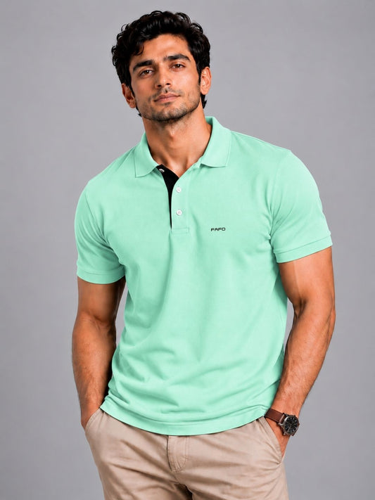 Ice Green Premium Plain Polo T-Shirt for Men