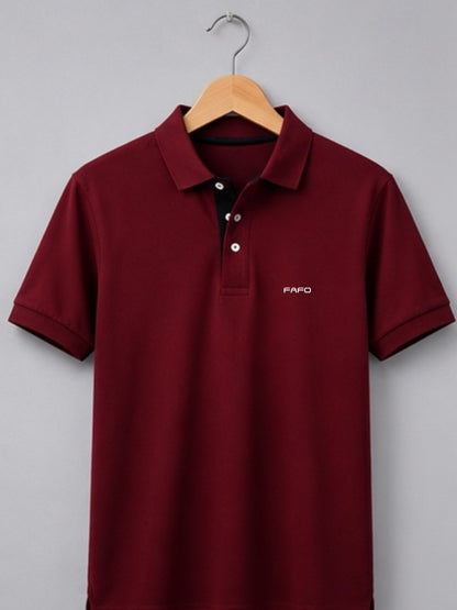 Maroon Premium Cotton Blend Polo T-Shirt for Men