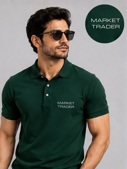 Market Trader Pine Green Polo Trading T-Shirt