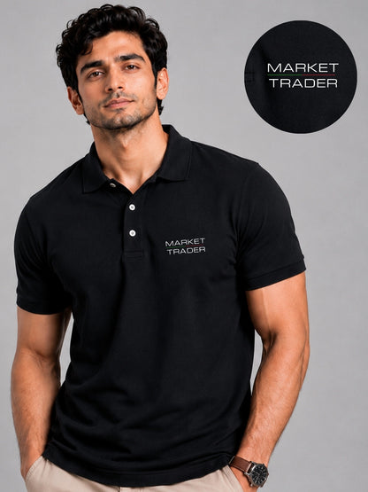 Market Trader Black Polo Trading T-Shirt