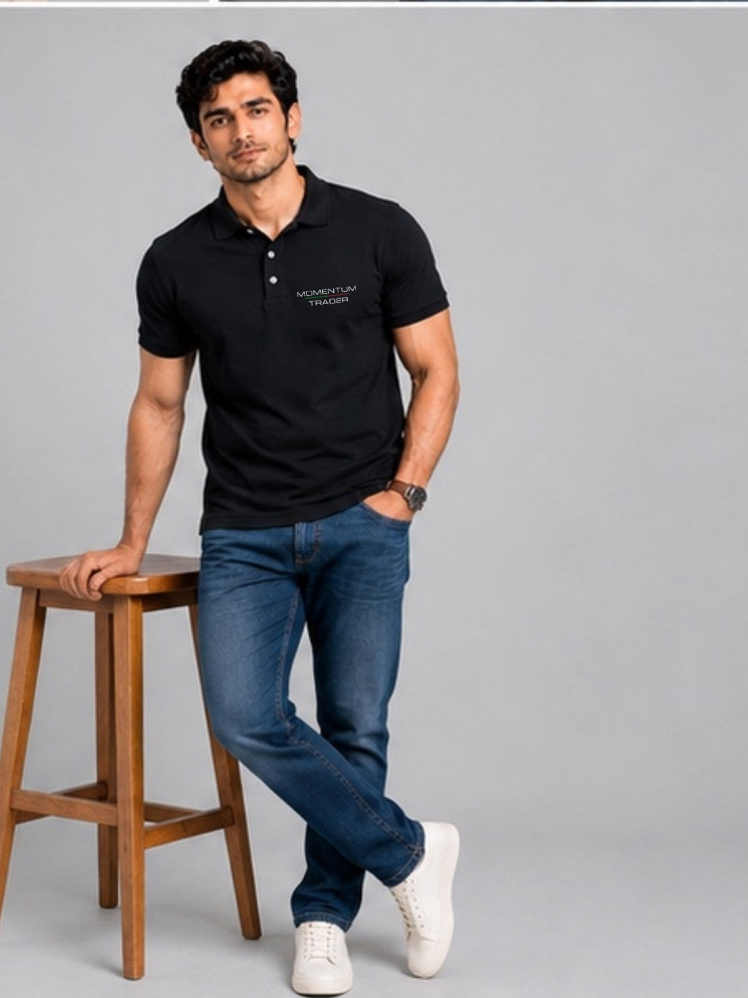 Momentum Trader Black Polo Trading T-Shirt