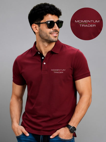 Momentum Trader Maroon Polo Trading T-Shirt