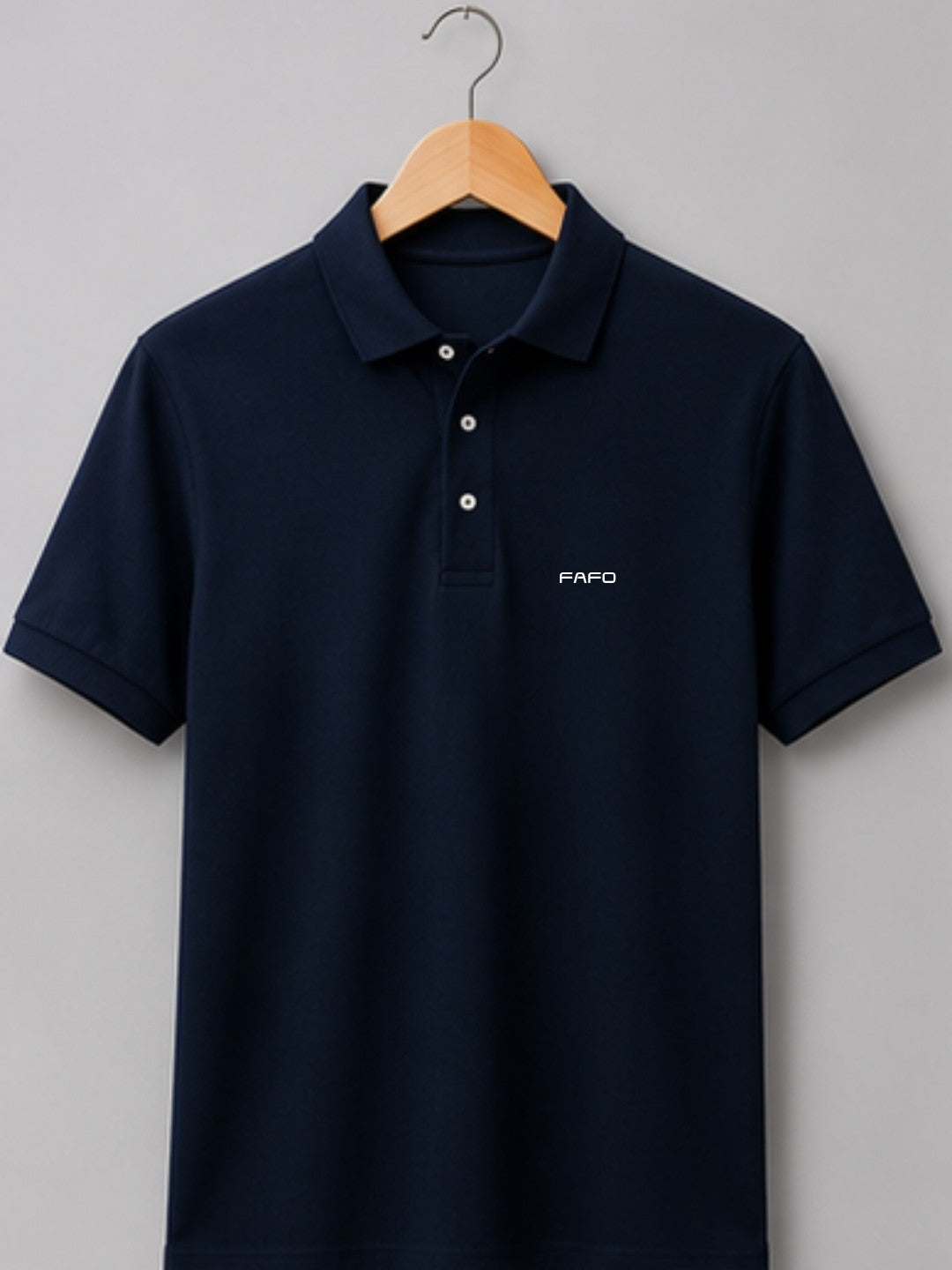 Navy Blue Premium Cotton Blend Polo T-Shirt for Men