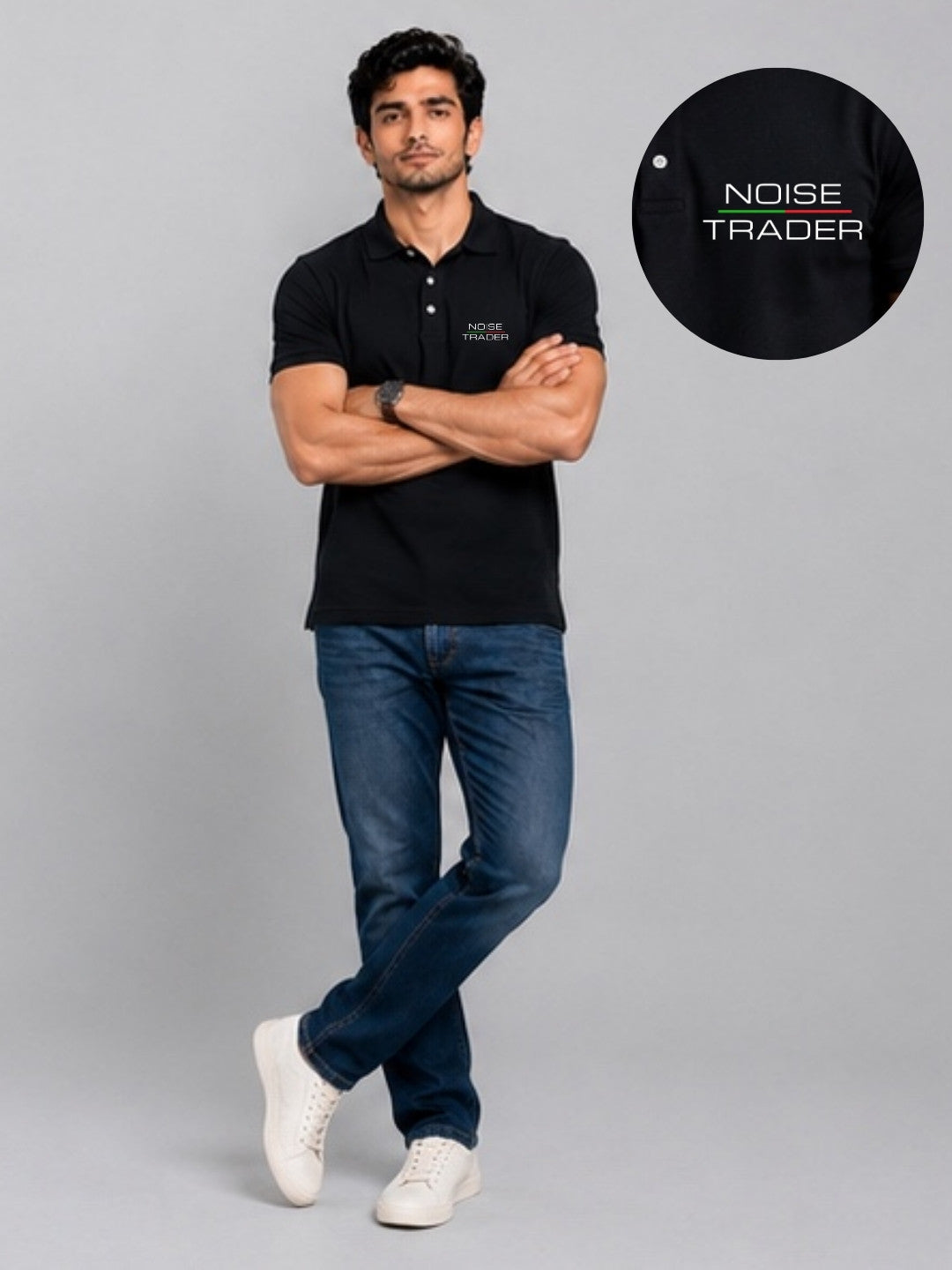 Noise Trader Black Polo Trading T-Shirt