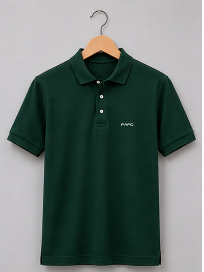 Pine Green Premium Cotton Blend Polo T-Shirt for Men