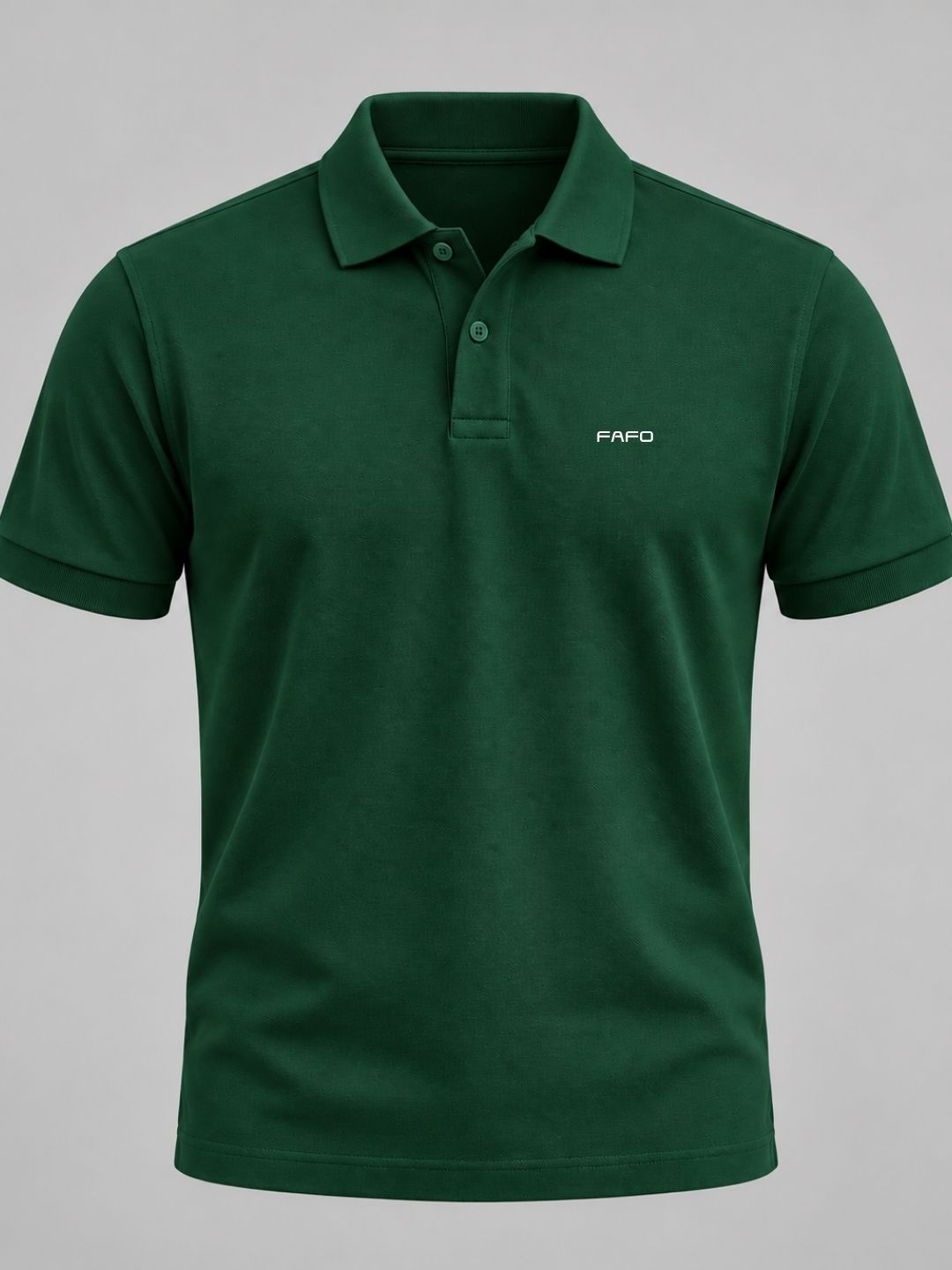 Bottle Green Cotton Premium Plain Polo T-Shirt for Men