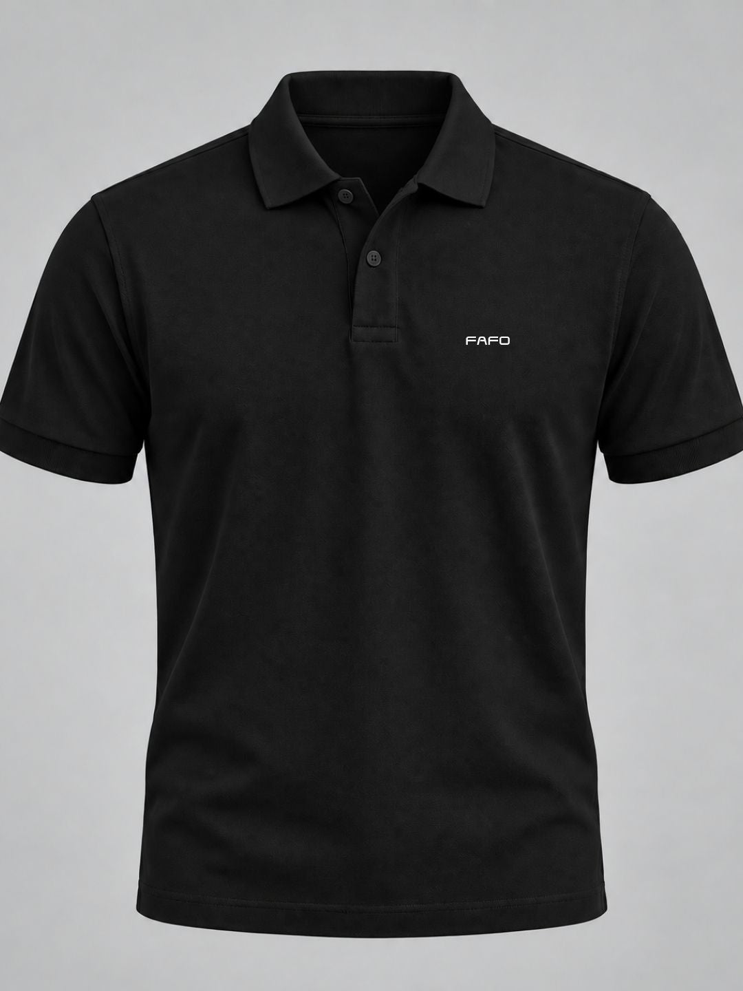 Black Cotton Premium Plain Polo T-Shirt for Men