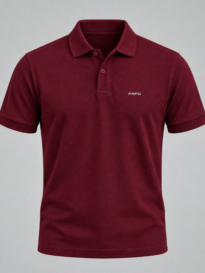 Maroon Cotton Premium Plain Polo T-Shirt for Men
