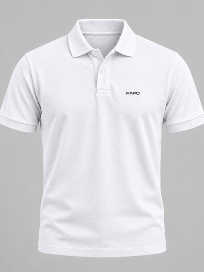 White Cotton Premium Plain Polo T-Shirt for Men