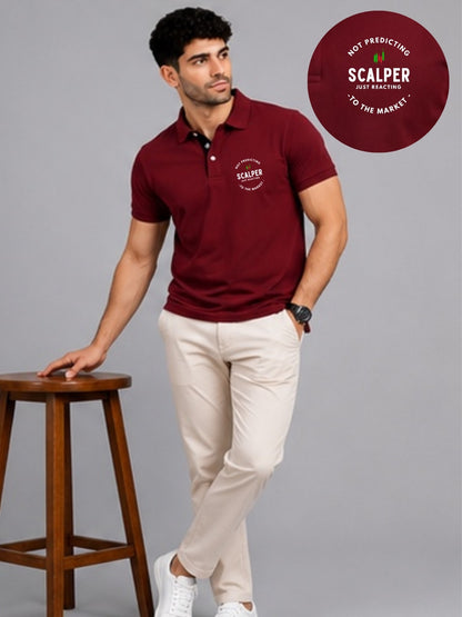 Scalper Trade Type Maroon Polo Trading T-Shirt