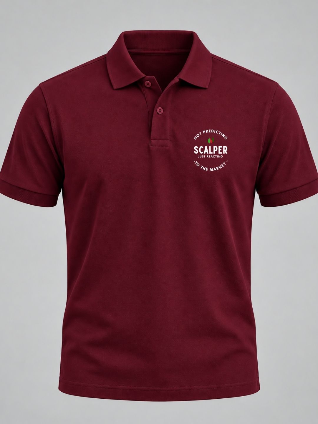 Scalper Trade Cotton Maroon Polo Trading T-Shirt