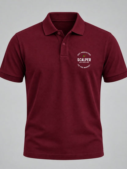 Scalper Trade Cotton Maroon Polo Trading T-Shirt