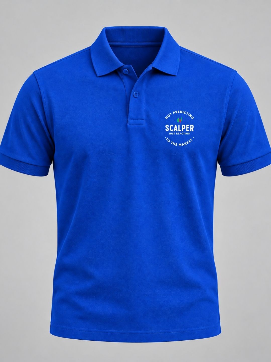 Scalper Trade Cotton Royal Blue Polo Trading T-Shirt