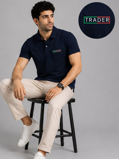 Trading Zone Navy Blue Polo Trading T-Shirt