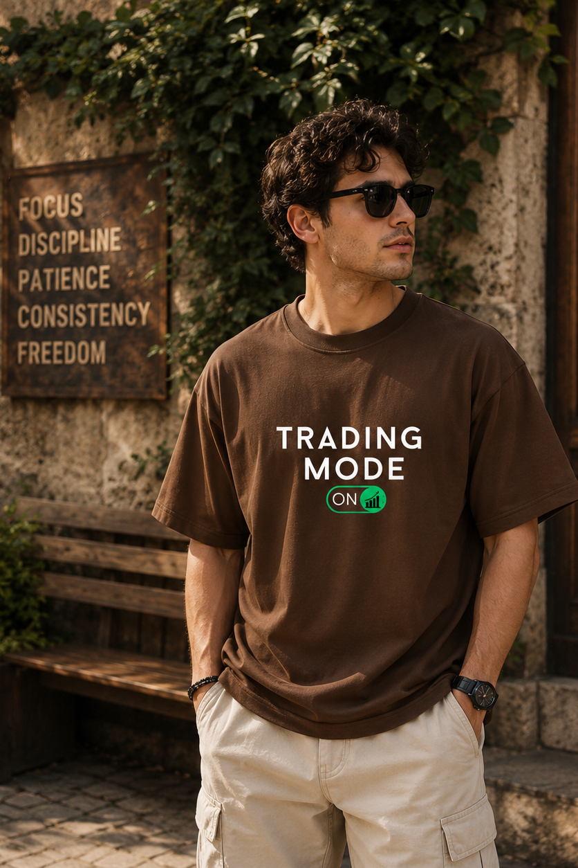 Trading Mode On Oversize Printed Trading T-Shirt