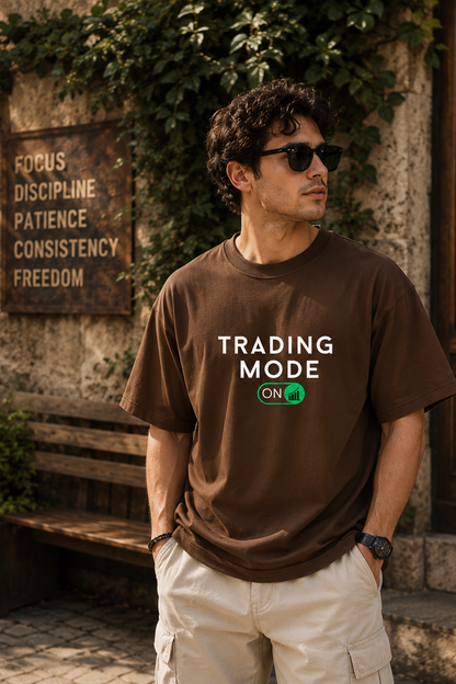 Trading Mode On Oversize Printed Trading T-Shirt