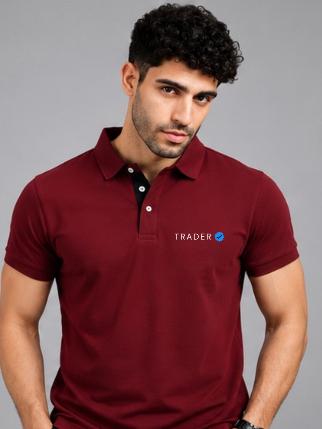 Verified Trader Maroon Polo Trading T-Shirt