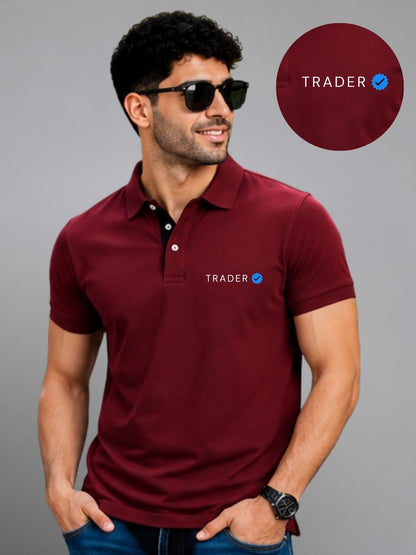 Verified Trader Maroon Polo Trading T-Shirt