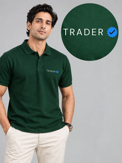 Verified Trader Cotton Bottle Green Polo Trading T-Shirt