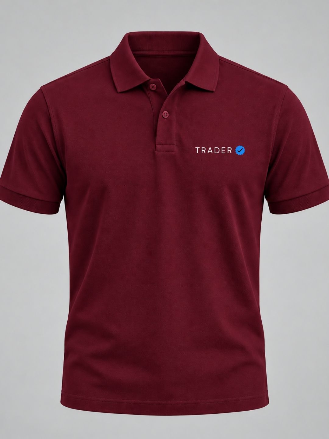Verified Trader Cotton Maroon Polo Trading T-Shirt