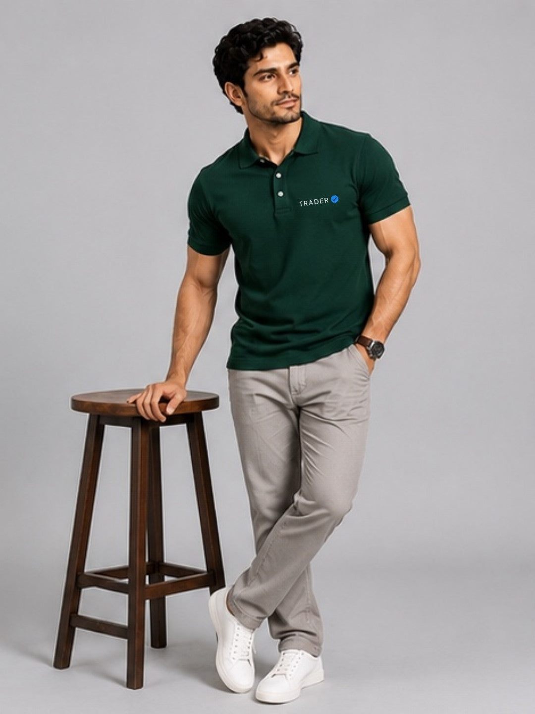 Verified Trader Pine Green Polo Trading T-Shirt