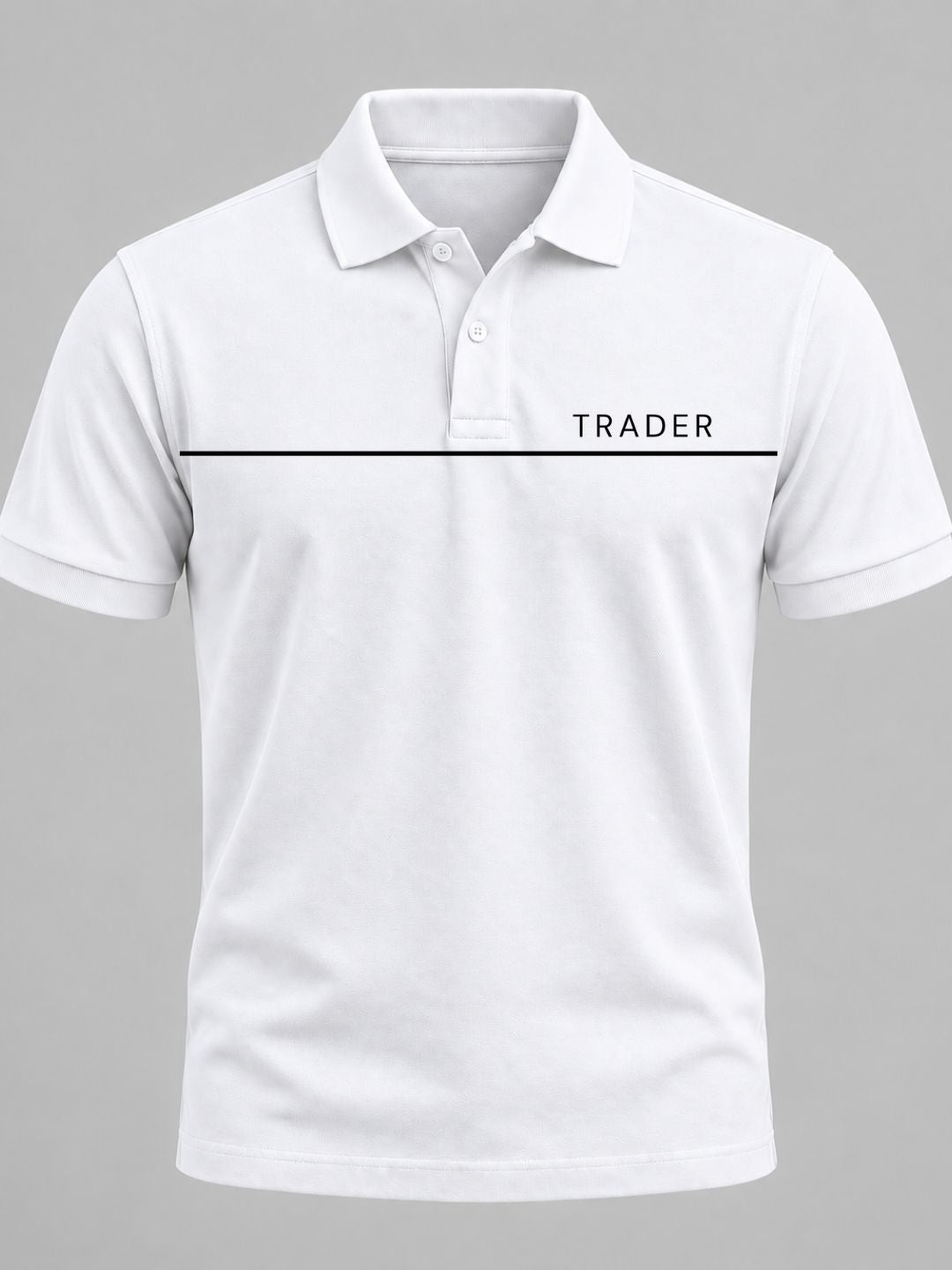 Trader Horizon Cotton White Polo Trading T-Shirt