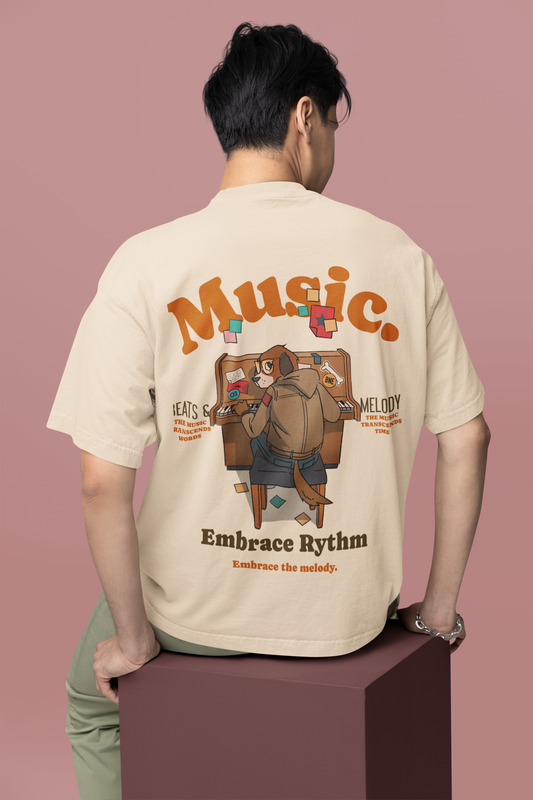 Music Lover  Printed Oversize T-Shirt