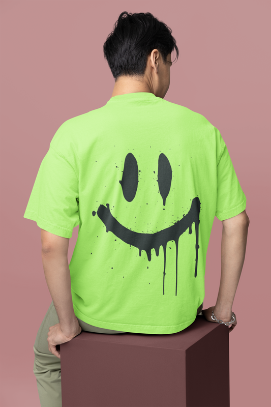 Don't Worry just Smile Printed Oversize T-Shirt