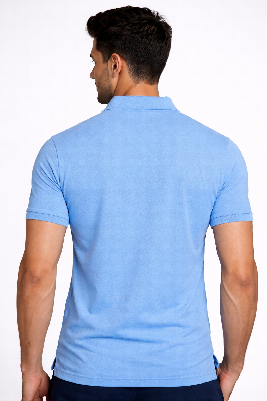 Sky Blue Premium Cotton Blend Polo T-Shirt for Men
