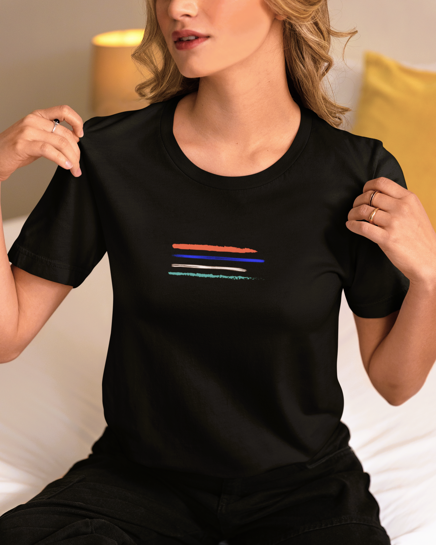 Vibrant Stripes Printed Unisex T-Shirt