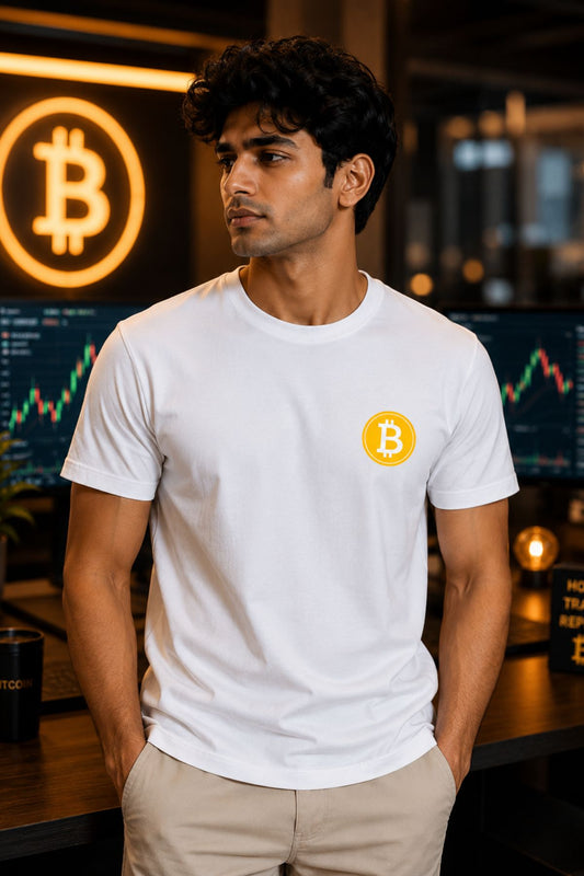 Minimal Bitcoin Logo Printed Unisex Crypto T-Shirt