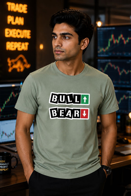 Bull & Bear Market Direction Printed Unisex Trading T-Shirt
